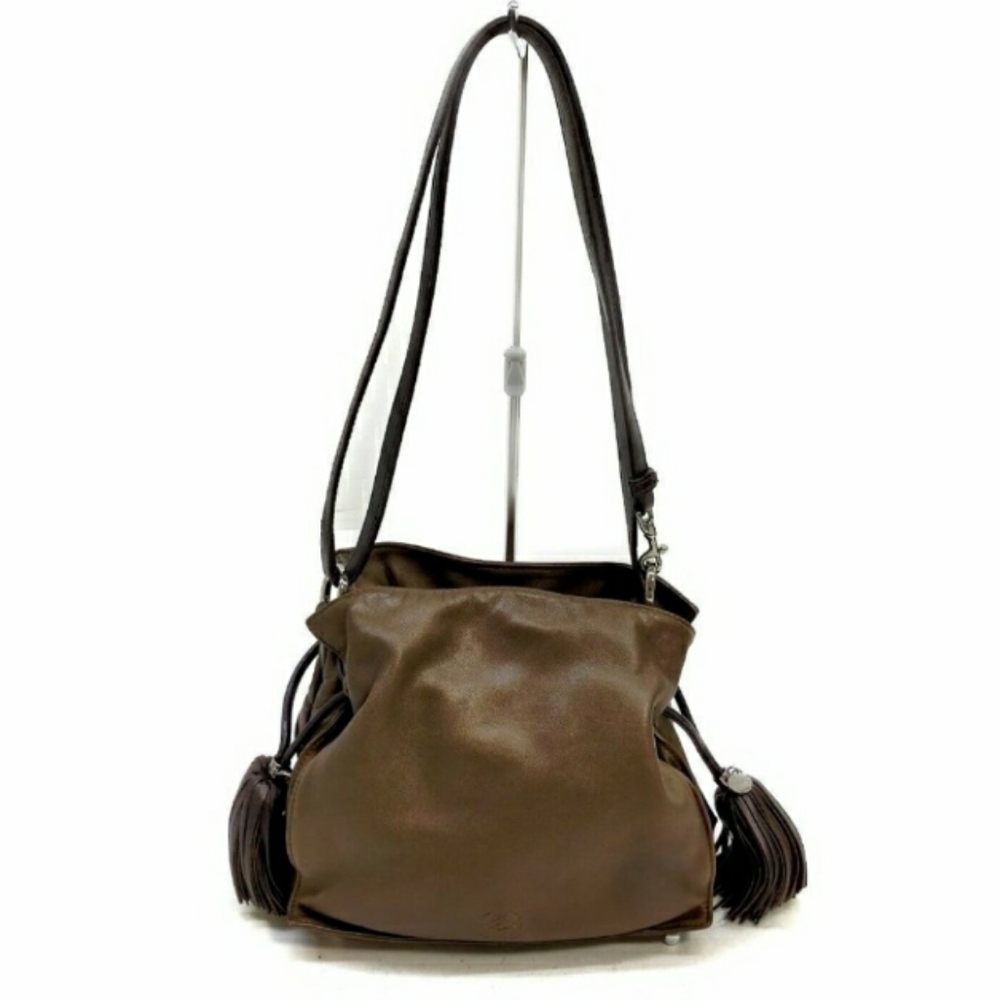 Loewe Flamenco Tassel Bronze Napa Leather Shoulder Bag